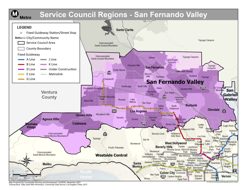 Map of San Fernando Valley Service Council