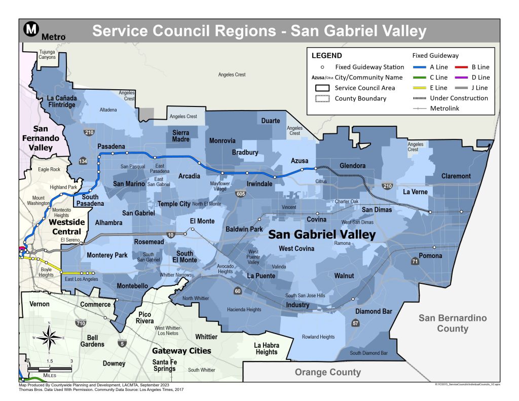 Map of San Gabriel Valley Service Council