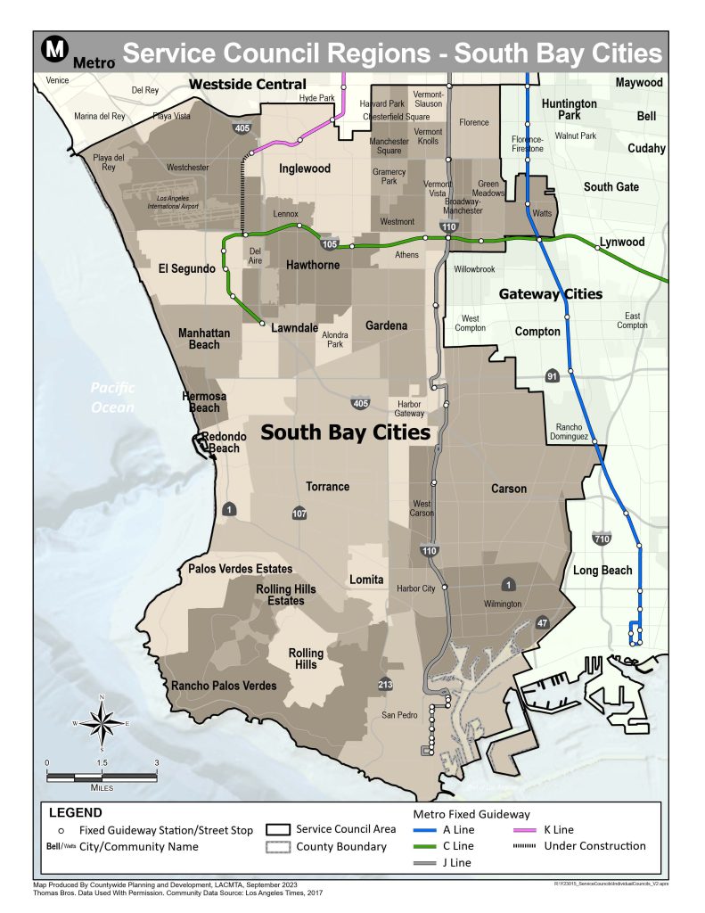 Map of South Bay Cities Service Council