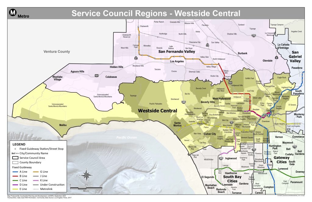 Map of Westside/Central Service Council