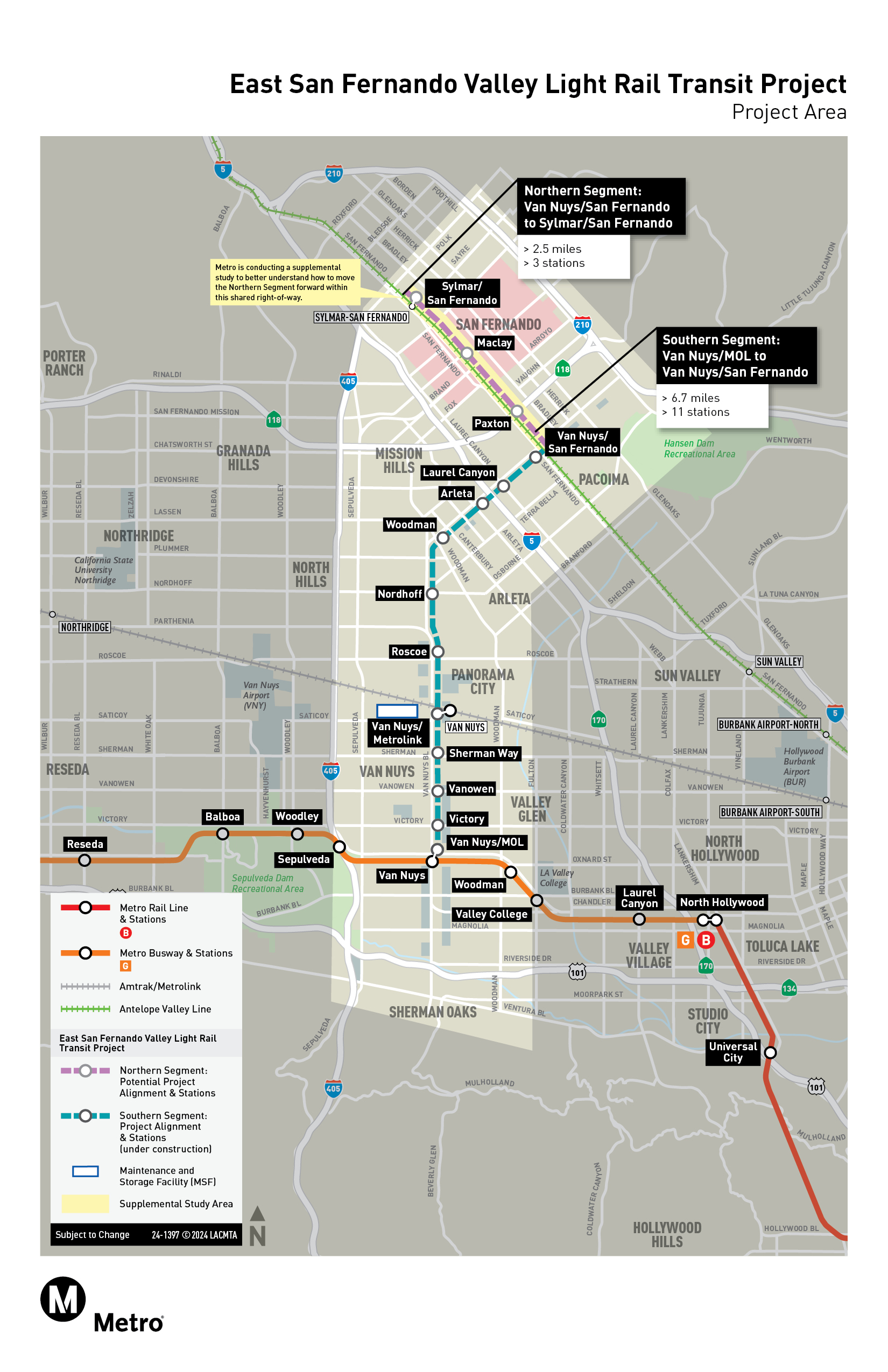 East San Fernando Valley Light Rail map.
