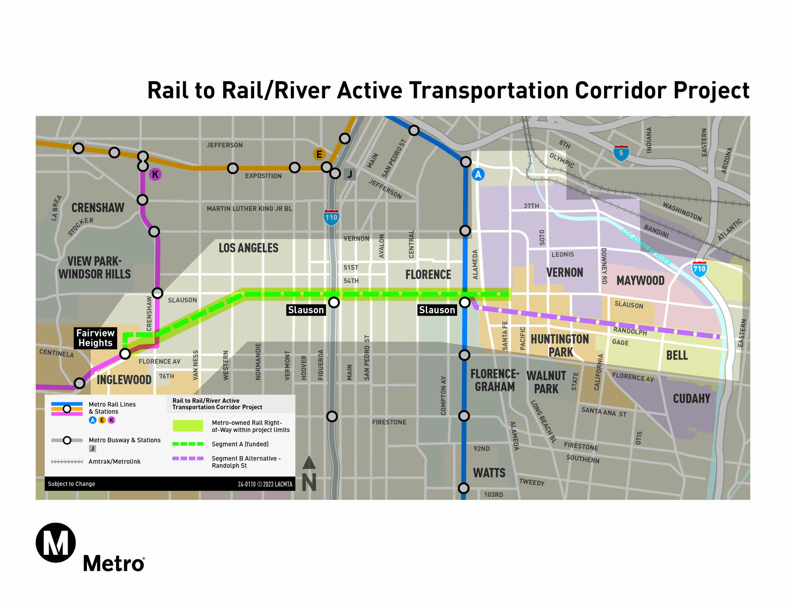 Map of Rail to Rail Project, Segment A