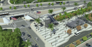 Artist rendering of Westwood/VA station on Purple (D Line) Extension Transit Project - Section 3
